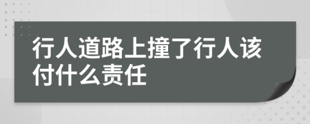 行人道路上撞了行人该付什么责任