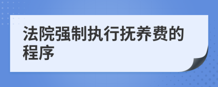 法院强制执行抚养费的程序