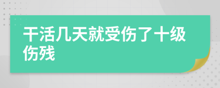 干活几天就受伤了十级伤残