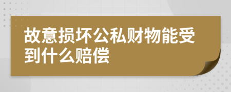 故意损坏公私财物能受到什么赔偿