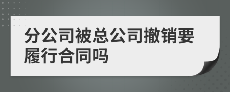 分公司被总公司撤销要履行合同吗