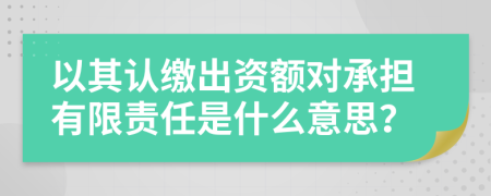 以其认缴出资额对承担有限责任是什么意思？