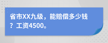 省市XX九级，能赔偿多少钱？工资4500。