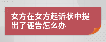 女方在女方起诉状中提出了诬告怎么办