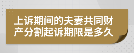 上诉期间的夫妻共同财产分割起诉期限是多久