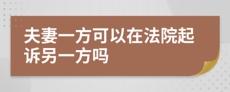 夫妻一方可以在法院起诉另一方吗