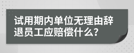 试用期内单位无理由辞退员工应赔偿什么？