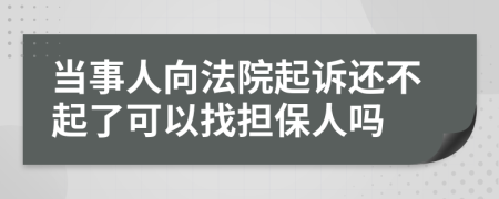 当事人向法院起诉还不起了可以找担保人吗