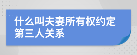 什么叫夫妻所有权约定第三人关系