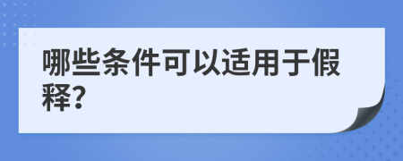 哪些条件可以适用于假释？
