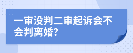 一审没判二审起诉会不会判离婚？