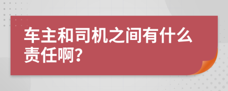 车主和司机之间有什么责任啊？