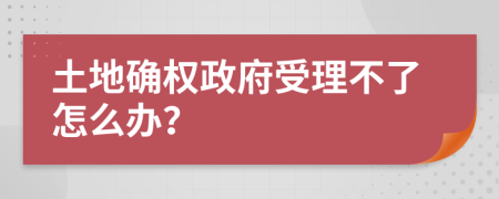 土地确权政府受理不了怎么办？