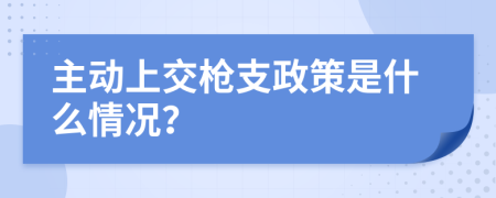 主动上交枪支政策是什么情况？