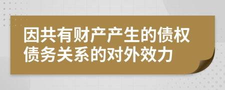 因共有财产产生的债权债务关系的对外效力