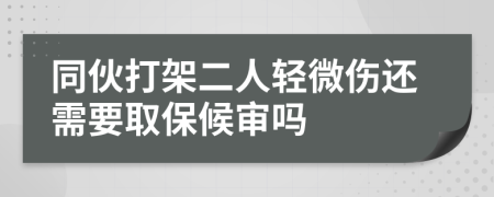 同伙打架二人轻微伤还需要取保候审吗