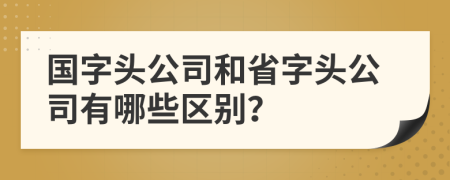 国字头公司和省字头公司有哪些区别？