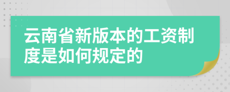 云南省新版本的工资制度是如何规定的