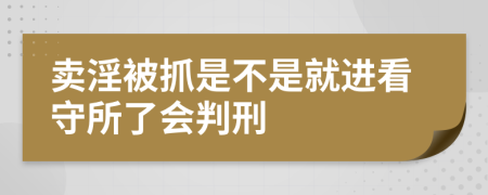 卖淫被抓是不是就进看守所了会判刑