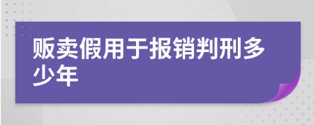 贩卖假用于报销判刑多少年