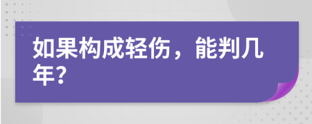 如果构成轻伤，能判几年？