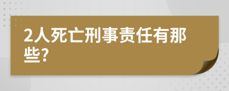 2人死亡刑事责任有那些?