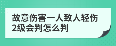 故意伤害一人致人轻伤2级会判怎么判