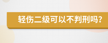 轻伤二级可以不判刑吗？