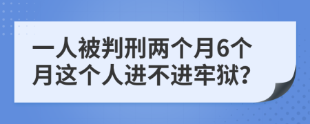 一人被判刑两个月6个月这个人进不进牢狱？