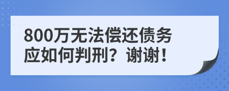 800万无法偿还债务应如何判刑？谢谢！