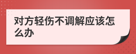 对方轻伤不调解应该怎么办