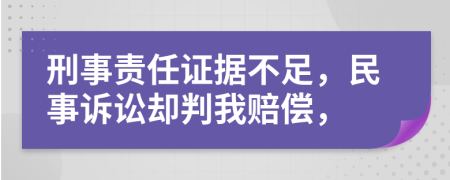 刑事责任证据不足，民事诉讼却判我赔偿，