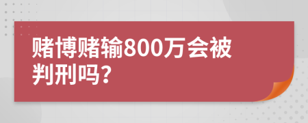 赌博赌输800万会被判刑吗？