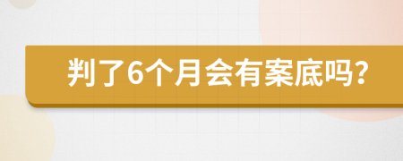 判了6个月会有案底吗？