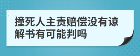 撞死人主责赔偿没有谅解书有可能判吗