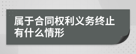 属于合同权利义务终止有什么情形