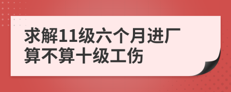 求解11级六个月进厂算不算十级工伤