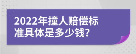 2022年撞人赔偿标准具体是多少钱？