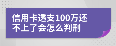 信用卡透支100万还不上了会怎么判刑