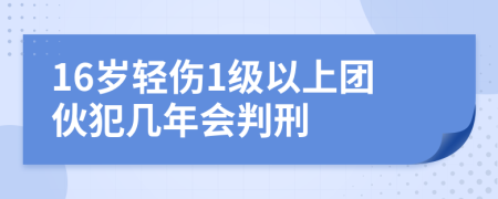 16岁轻伤1级以上团伙犯几年会判刑