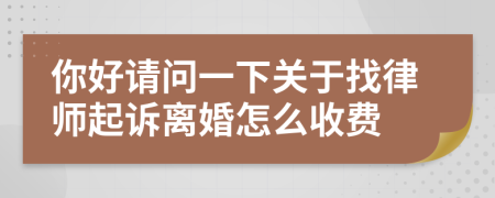 你好请问一下关于找律师起诉离婚怎么收费