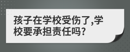 孩子在学校受伤了,学校要承担责任吗?