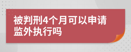 被判刑4个月可以申请监外执行吗