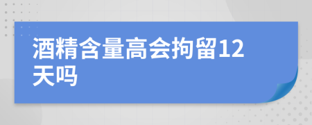 酒精含量高会拘留12天吗