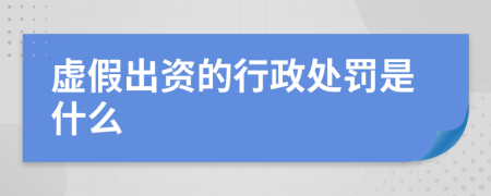 虚假出资的行政处罚是什么