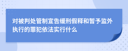对被判处管制宣告缓刑假释和暂予监外执行的罪犯依法实行什么