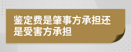 鉴定费是肇事方承担还是受害方承担