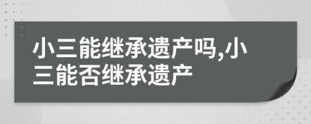 小三能继承遗产吗,小三能否继承遗产