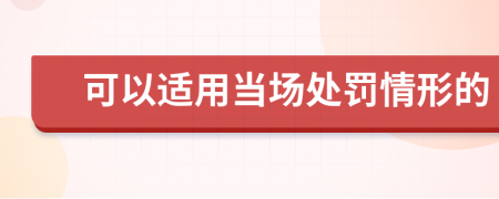 可以适用当场处罚情形的