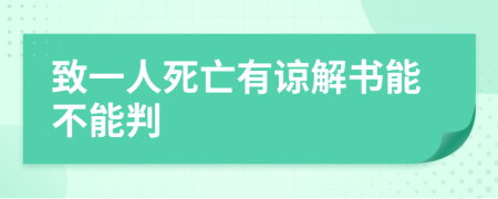 致一人死亡有谅解书能不能判
